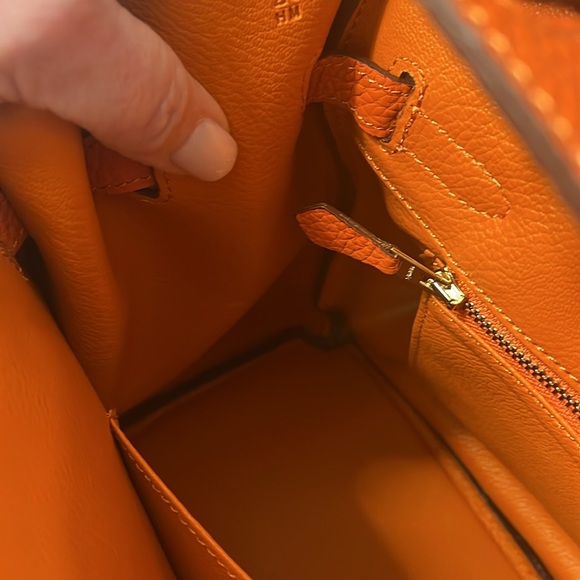 Orange Leather Handbag - Picture 6 of 9